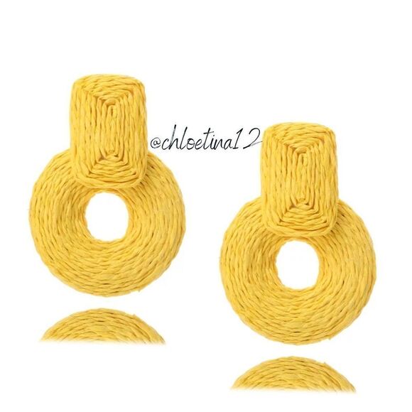 NEW Boho Braided Raffia Earrings - Picture 5 of 11